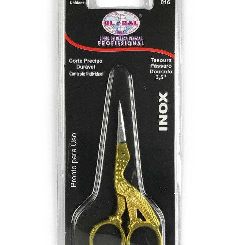 Tesoura Pássaro Dourada Ref. 016