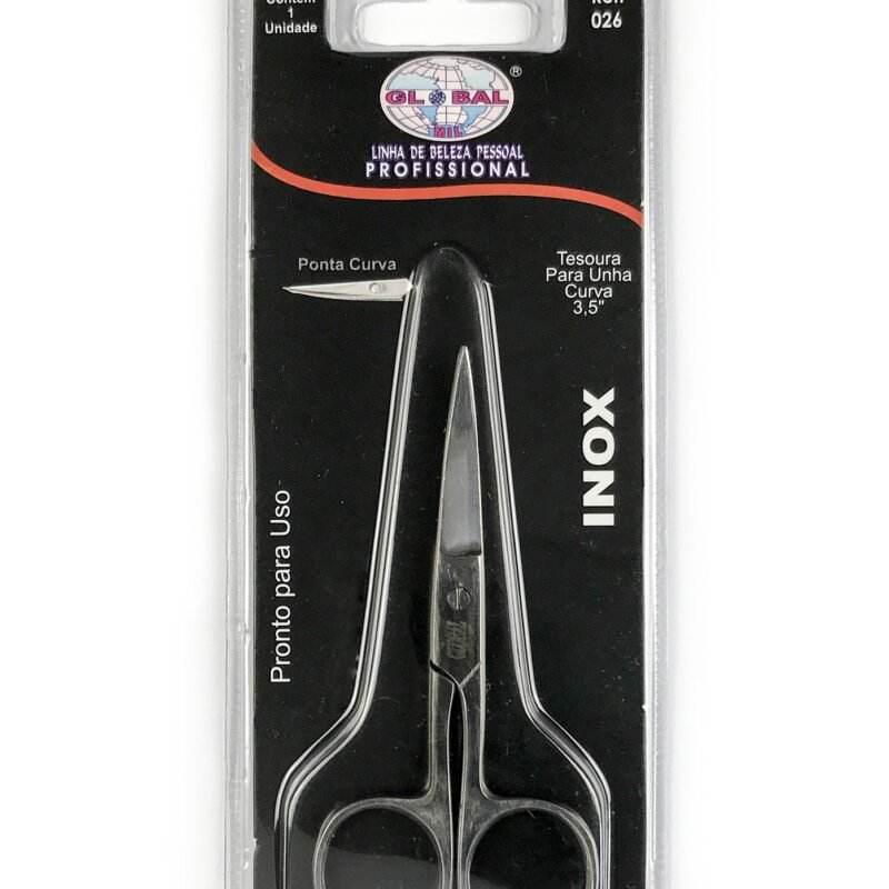 Tesoura Larga P/ Unhas – Curva Inox 3,5″ Ref. 026