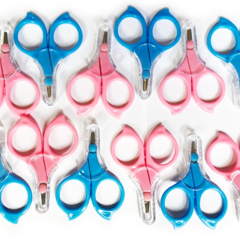 Tesoura Baby Rosa C/ Tampa Unidade Ref. 038