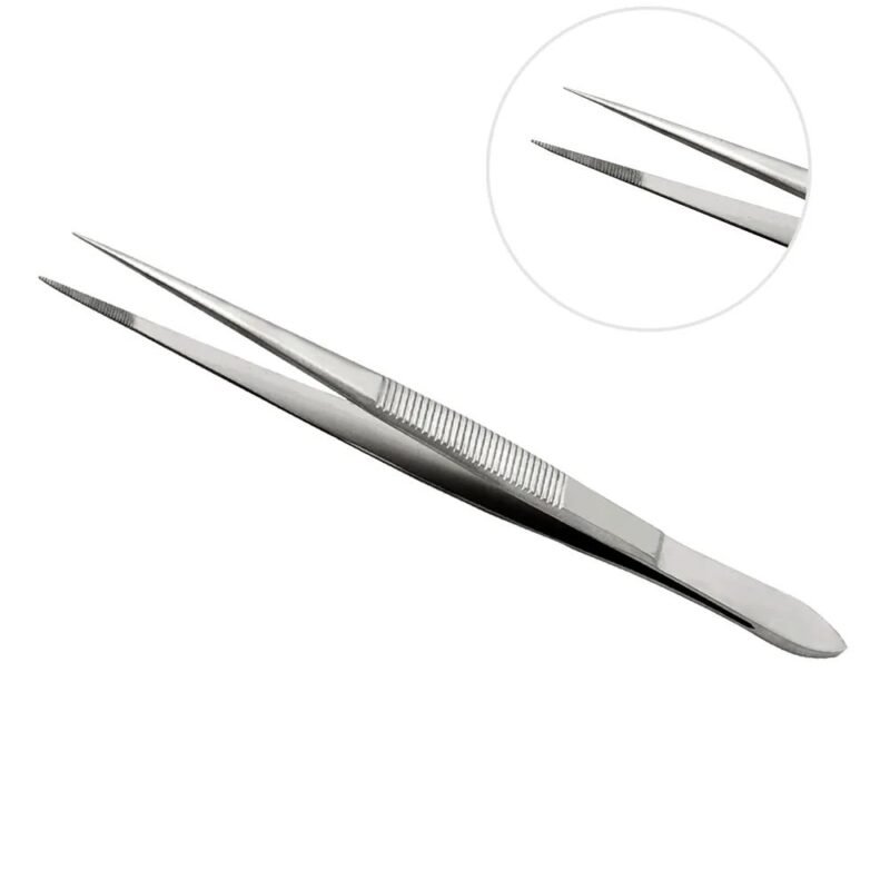 Pinça Ponta Fina Com Ponta Serrilhada Ref. 124