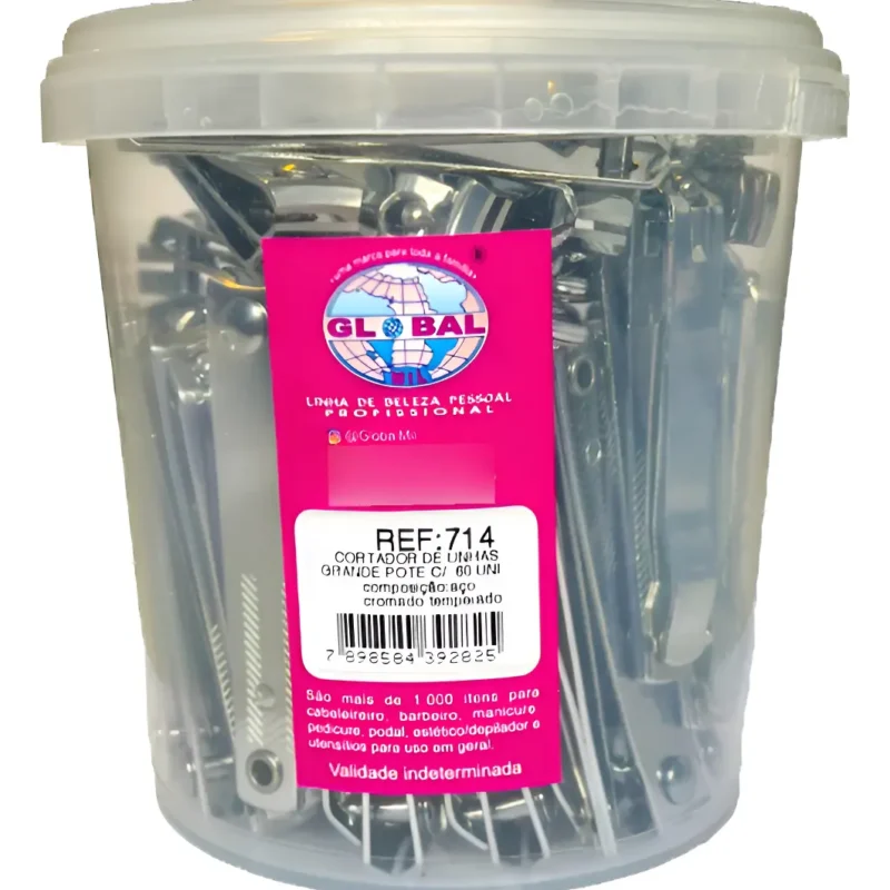 Cortador De Unhas Grande Pote C/ 60 Unid Ref 714